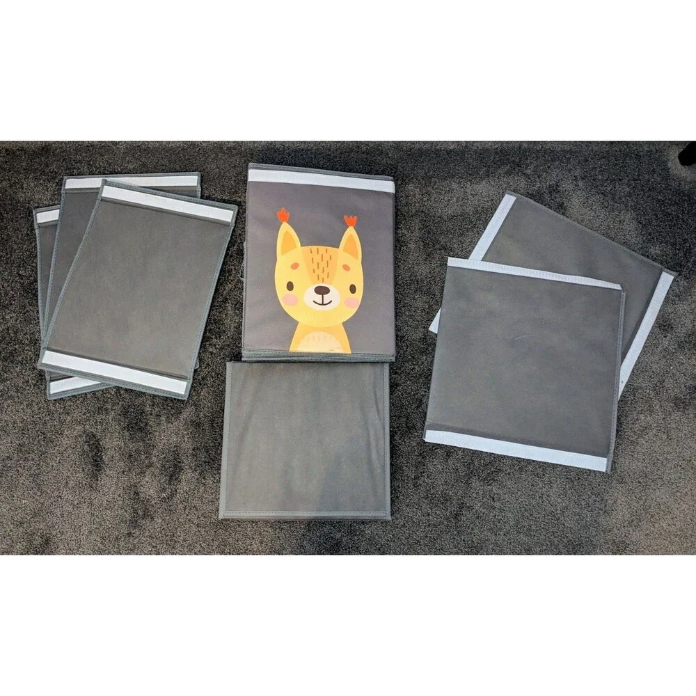 Softowl Collapsible Toy Chest Storage Box Gray Animals Extra Large 37
